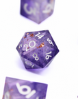 Amethyst Ash 7pcs Inclusion Dice Set | Sharp Edge Dice