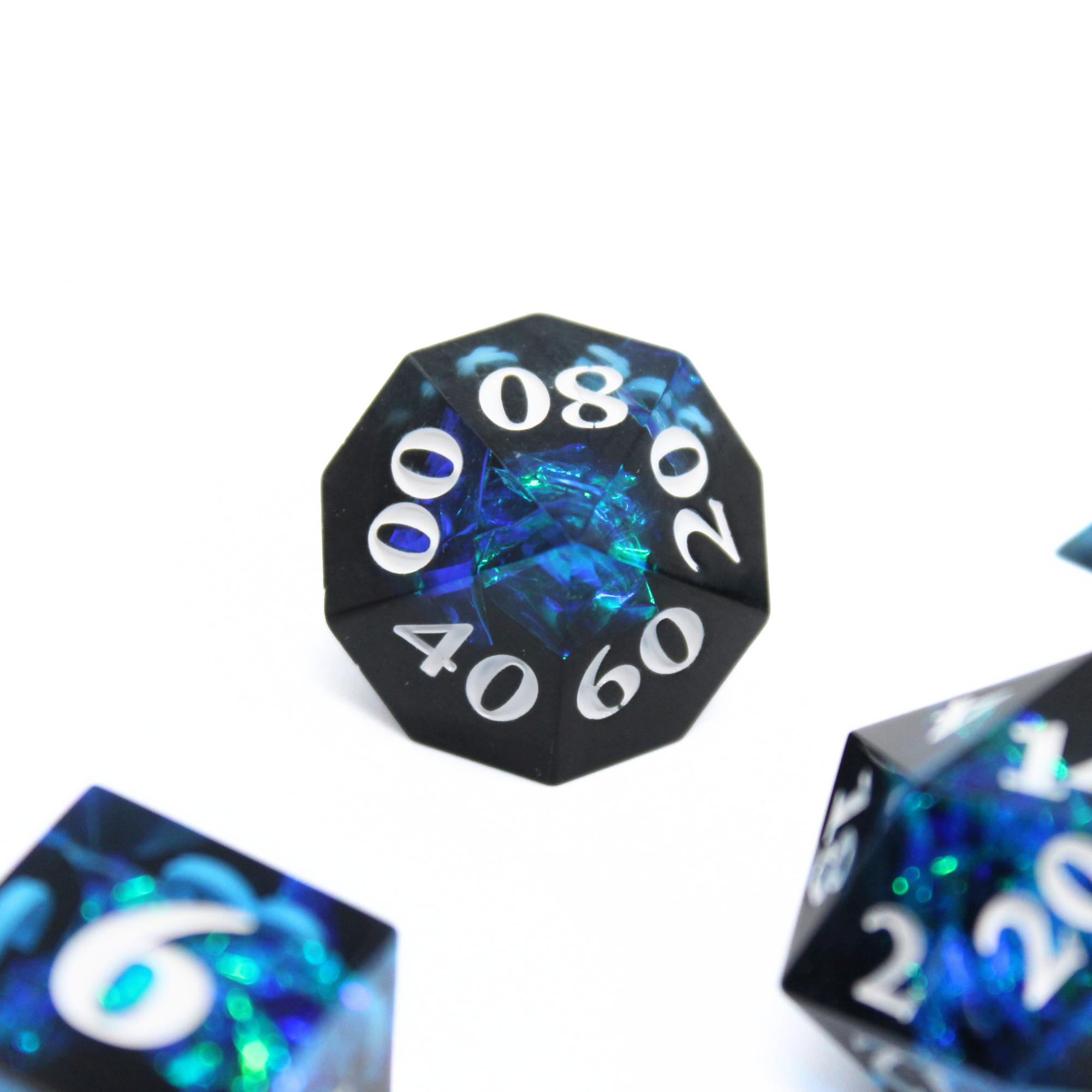 Void Opal 7pcs Inclusion Dice Set | Sharp Edge Dice