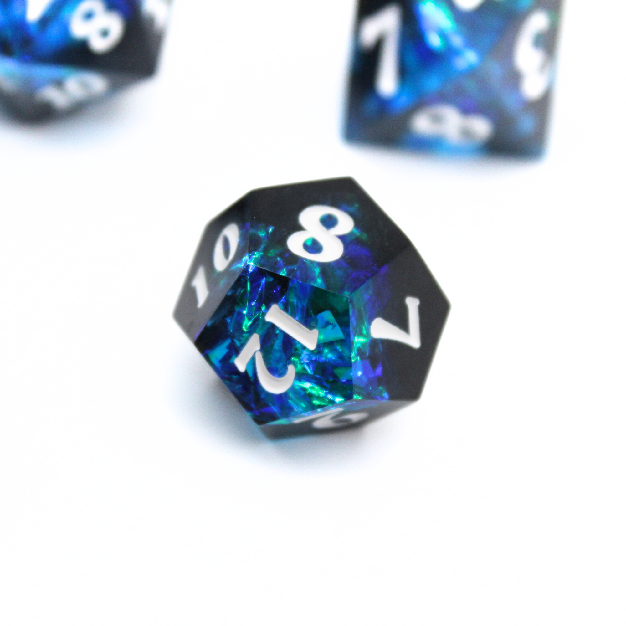 Void Opal 7pcs Inclusion Dice Set | Sharp Edge Dice