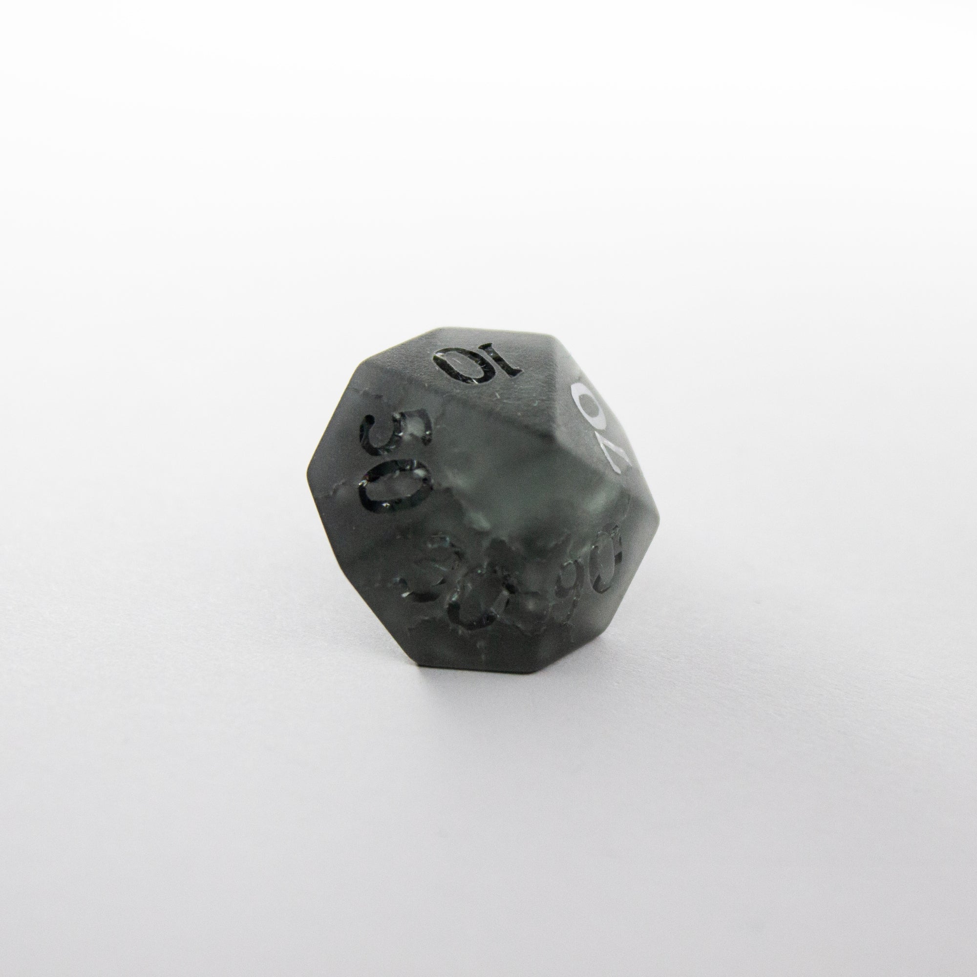 Black Lightning Cracked Glass Dice (7pc Set)