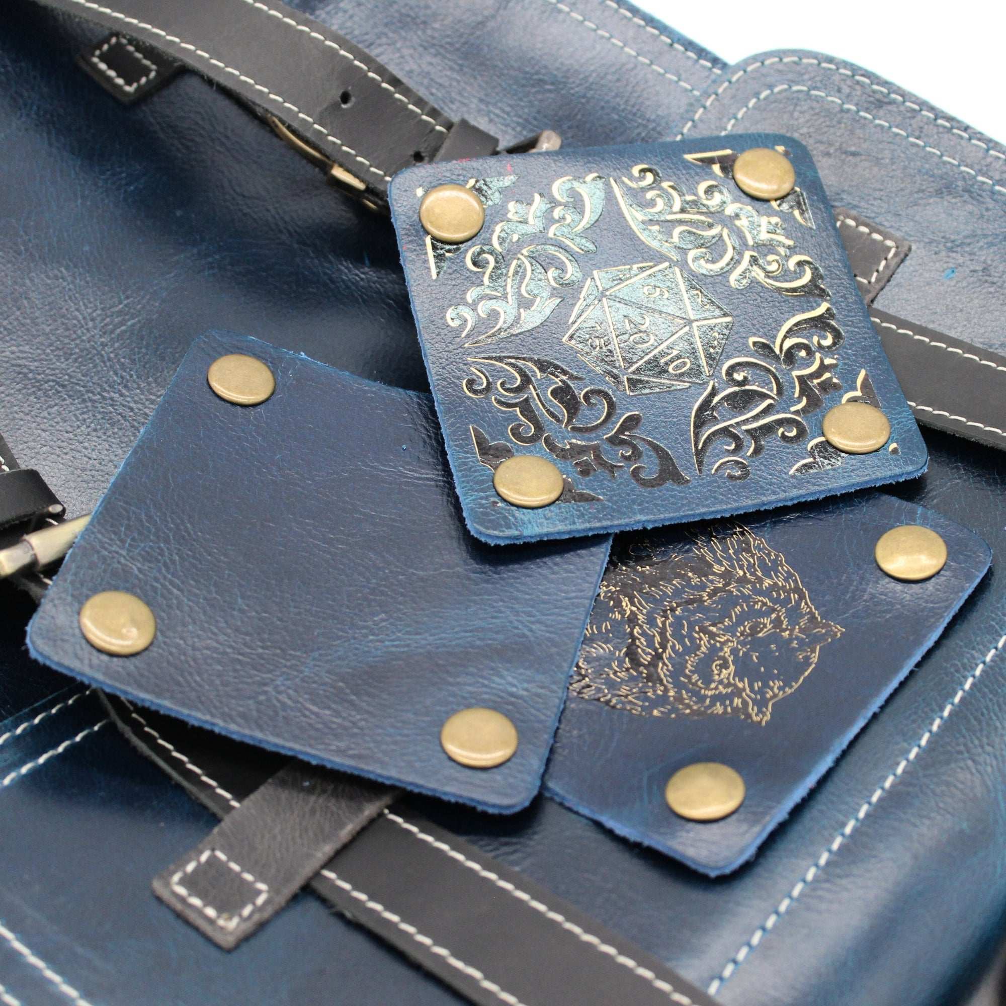 Blue Bag of the Abyss Gamer's Leather Backpack