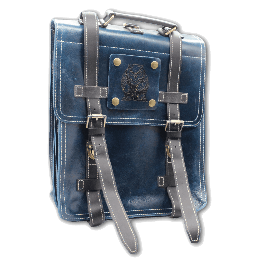 Blue Bag of the Abyss Gamer's Leather Backpack