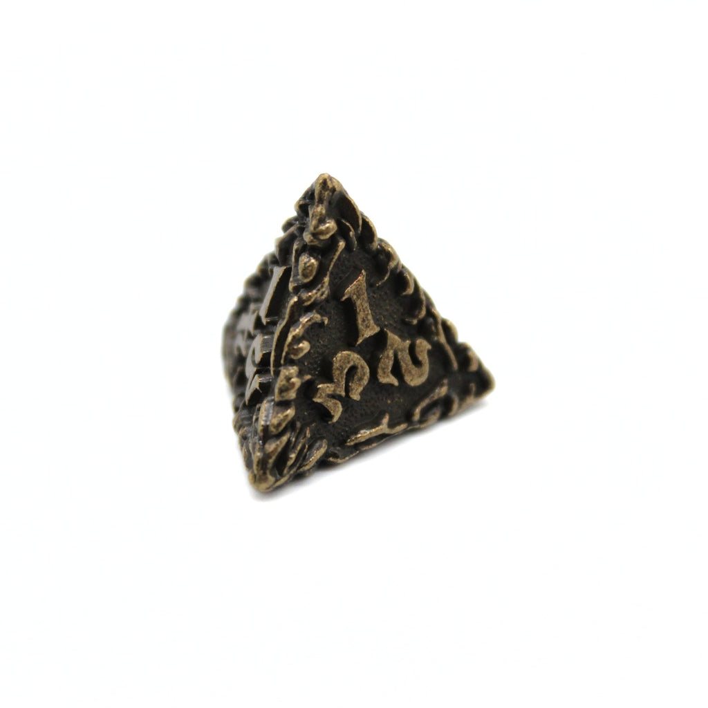 Bronze Floral Metal Dice (7pcs Set)