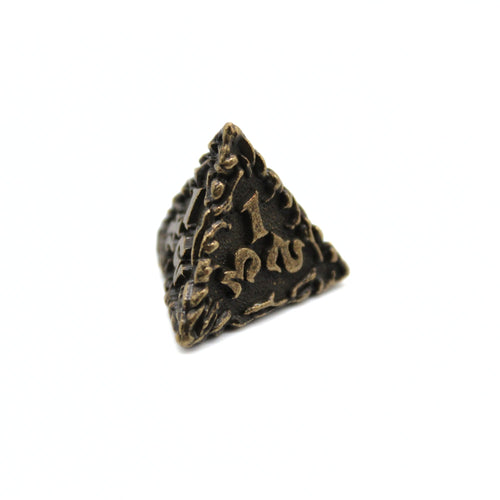 Bronze Floral Metal Dice (7pcs Set)