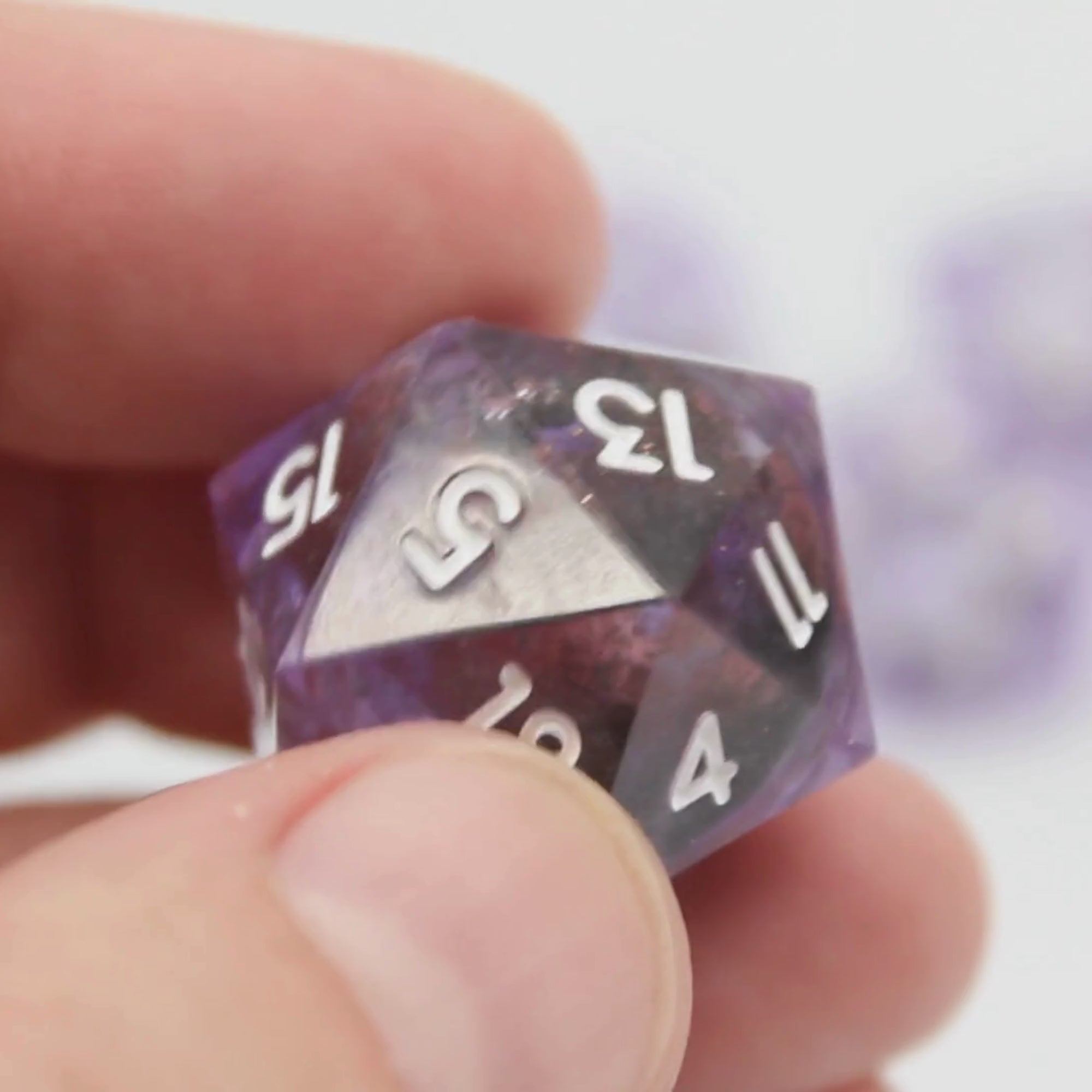 Amethyst Crush Liquid Core 7pcs Dice Set | Sharp Edge Dice