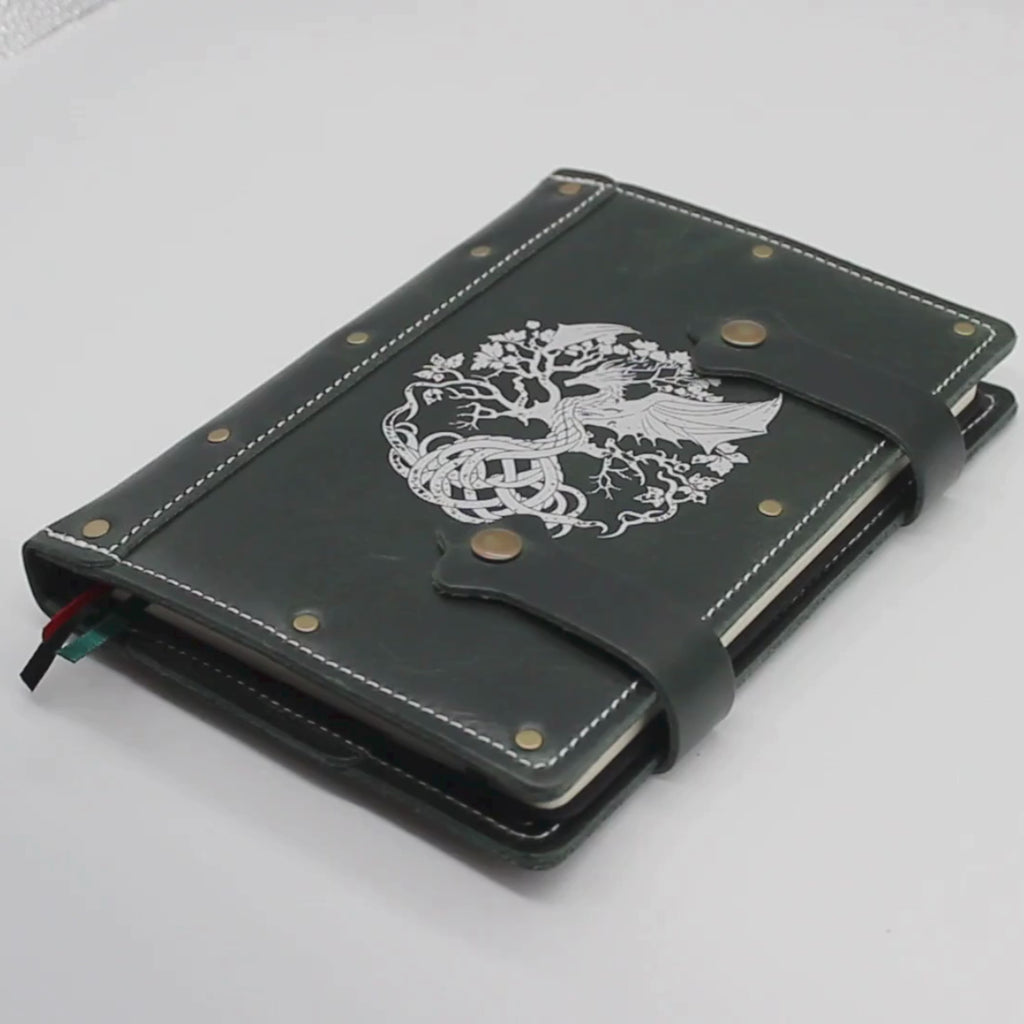 Refillable Leather Journal | Celtic Dragon