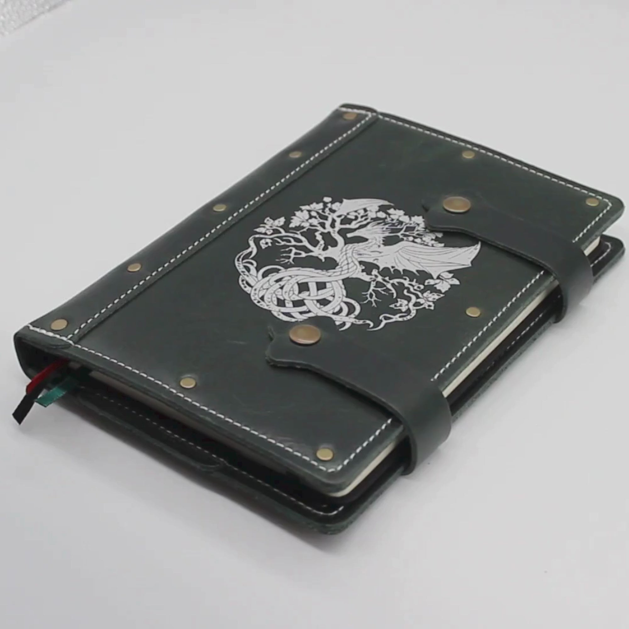 Refillable Leather Journal | Celtic Dragon