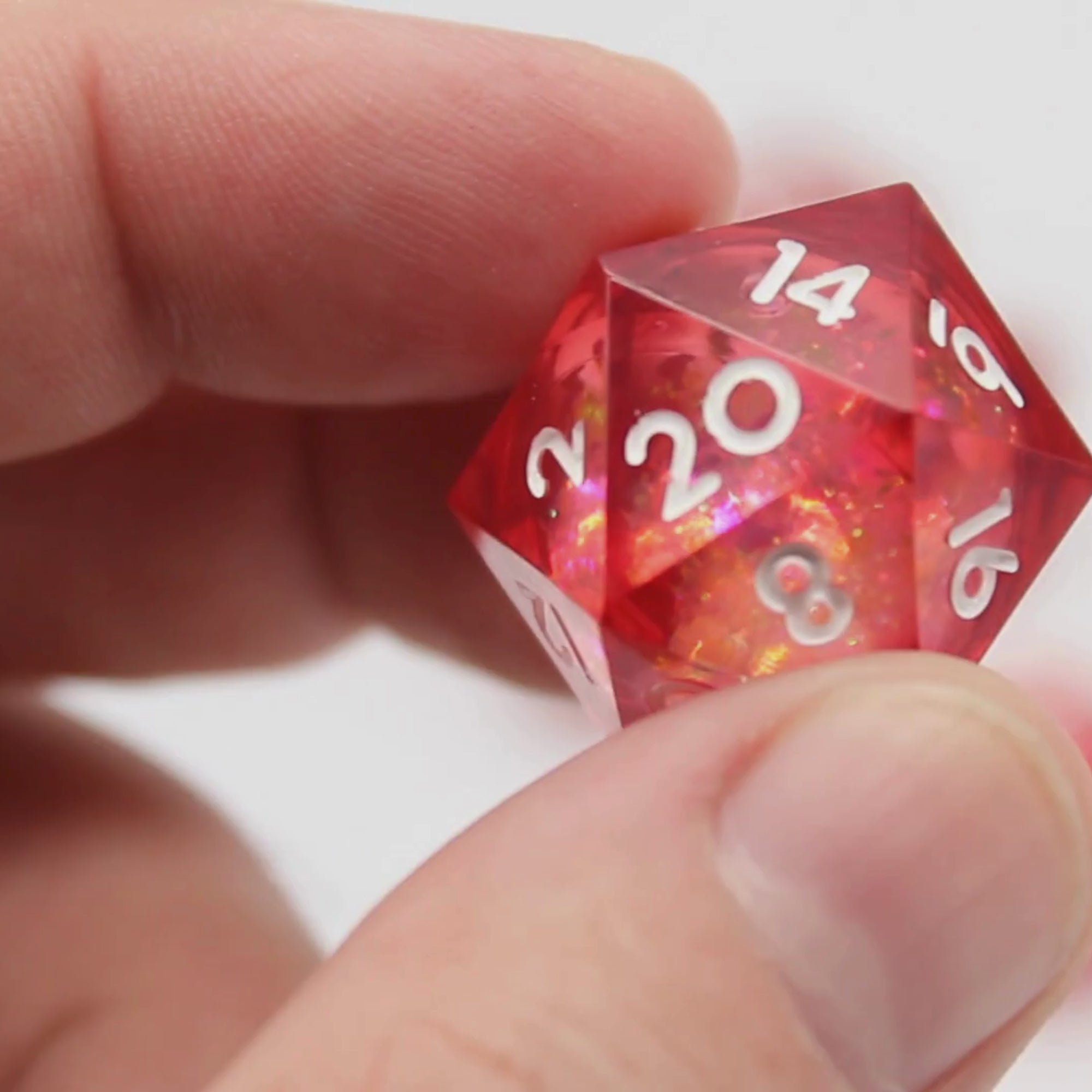 Set de Dés à Cœur Liquide Crimson Blaze (7 Pièces) | Dés à Bords Tranchants